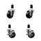 Service Caster 3'' Soft Rubber Wheel Swivel 1-1/2'' Expanding Stem Caster Set 2 Brakes, 4PK SCC-EX20S314-SRS-2-TLB-2-112 - alternate 1